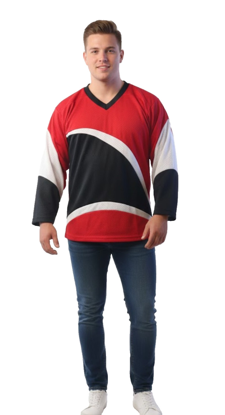 VKM Venus Vintage Hockey Jersey Adult Medium Red Black White Made In Canada